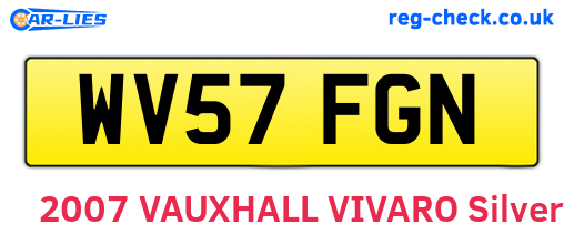 WV57FGN are the vehicle registration plates.