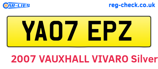 YA07EPZ are the vehicle registration plates.
