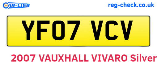 YF07VCV are the vehicle registration plates.