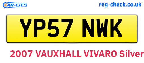 YP57NWK are the vehicle registration plates.