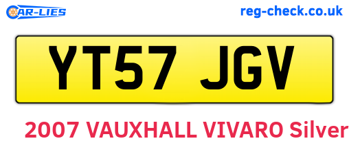 YT57JGV are the vehicle registration plates.