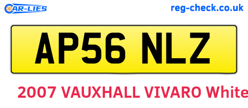 AP56NLZ are the vehicle registration plates.