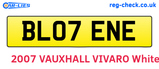 BL07ENE are the vehicle registration plates.