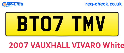 BT07TMV are the vehicle registration plates.