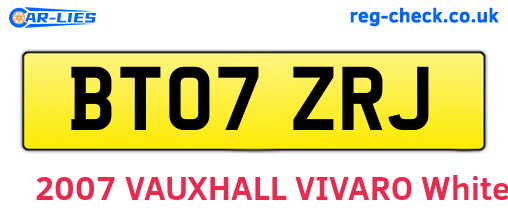 BT07ZRJ are the vehicle registration plates.