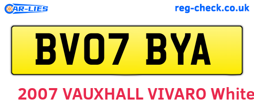 BV07BYA are the vehicle registration plates.