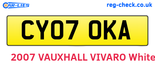 CY07OKA are the vehicle registration plates.