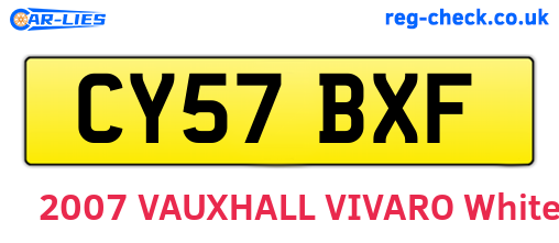 CY57BXF are the vehicle registration plates.