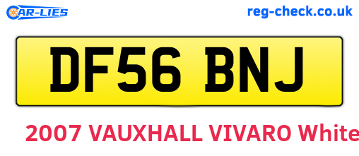 DF56BNJ are the vehicle registration plates.