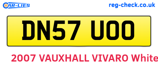 DN57UOO are the vehicle registration plates.