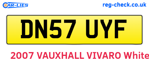 DN57UYF are the vehicle registration plates.