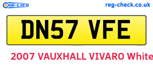 DN57VFE are the vehicle registration plates.
