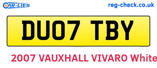 DU07TBY are the vehicle registration plates.