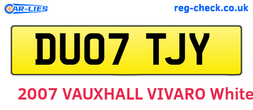 DU07TJY are the vehicle registration plates.