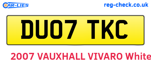 DU07TKC are the vehicle registration plates.