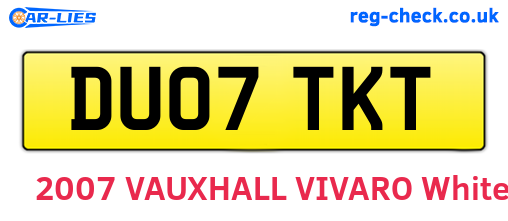 DU07TKT are the vehicle registration plates.