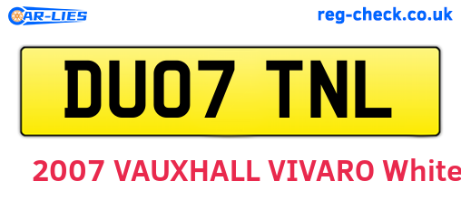 DU07TNL are the vehicle registration plates.