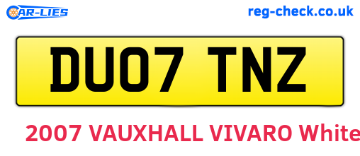 DU07TNZ are the vehicle registration plates.