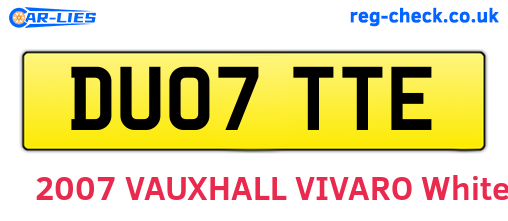 DU07TTE are the vehicle registration plates.