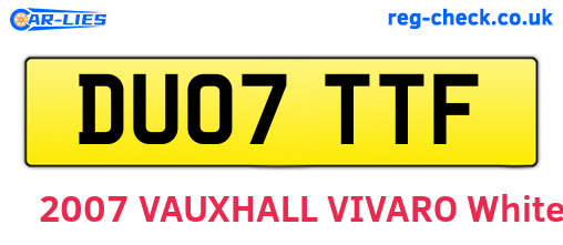 DU07TTF are the vehicle registration plates.