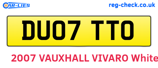 DU07TTO are the vehicle registration plates.