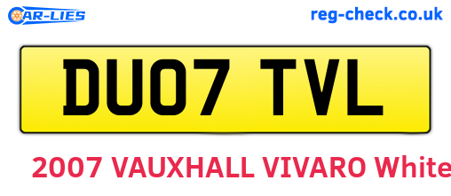 DU07TVL are the vehicle registration plates.