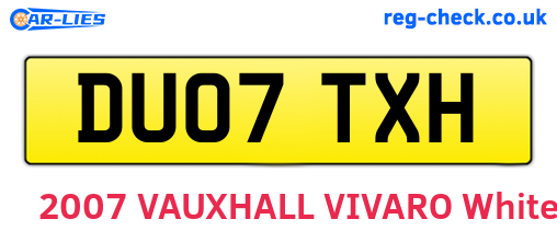 DU07TXH are the vehicle registration plates.