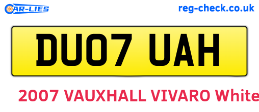DU07UAH are the vehicle registration plates.