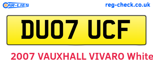 DU07UCF are the vehicle registration plates.
