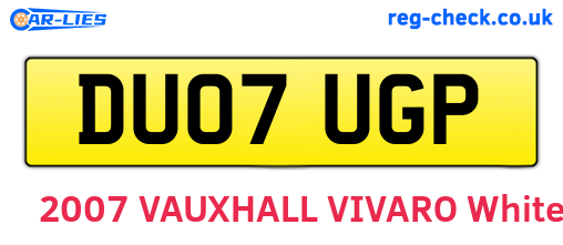 DU07UGP are the vehicle registration plates.