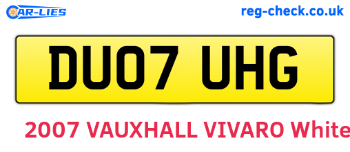 DU07UHG are the vehicle registration plates.