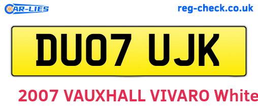 DU07UJK are the vehicle registration plates.