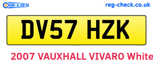 DV57HZK are the vehicle registration plates.
