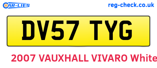 DV57TYG are the vehicle registration plates.