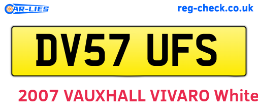DV57UFS are the vehicle registration plates.