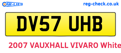 DV57UHB are the vehicle registration plates.