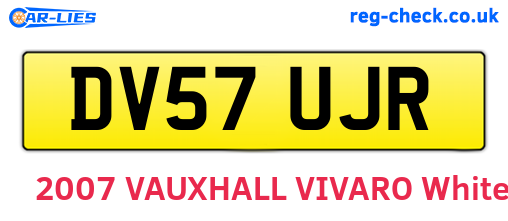 DV57UJR are the vehicle registration plates.