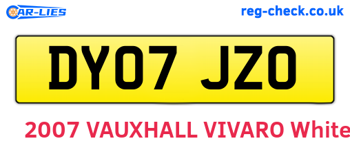 DY07JZO are the vehicle registration plates.