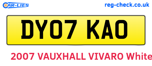 DY07KAO are the vehicle registration plates.