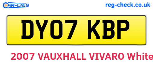 DY07KBP are the vehicle registration plates.
