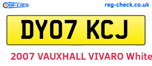 DY07KCJ are the vehicle registration plates.