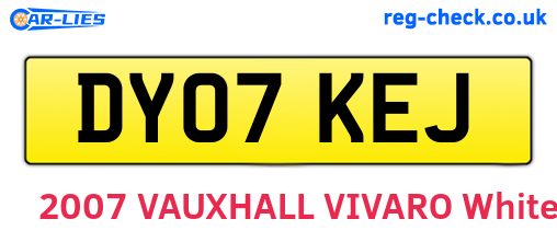 DY07KEJ are the vehicle registration plates.
