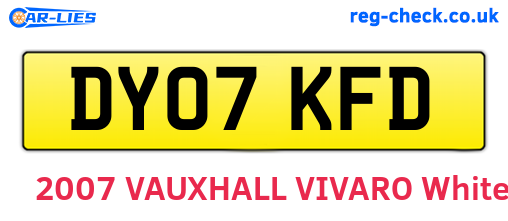 DY07KFD are the vehicle registration plates.
