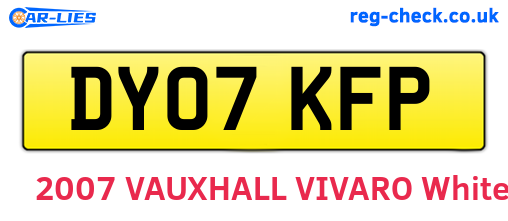 DY07KFP are the vehicle registration plates.