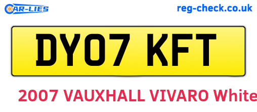 DY07KFT are the vehicle registration plates.