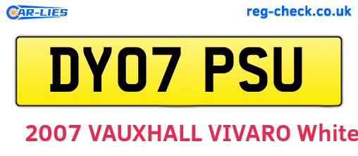 DY07PSU are the vehicle registration plates.