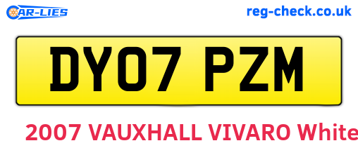 DY07PZM are the vehicle registration plates.