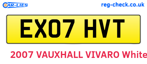 EX07HVT are the vehicle registration plates.