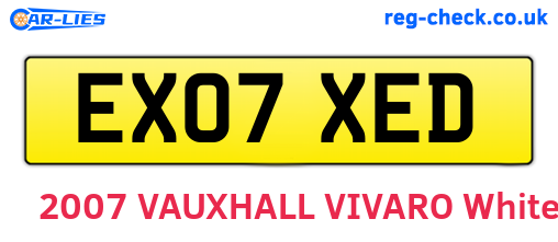 EX07XED are the vehicle registration plates.