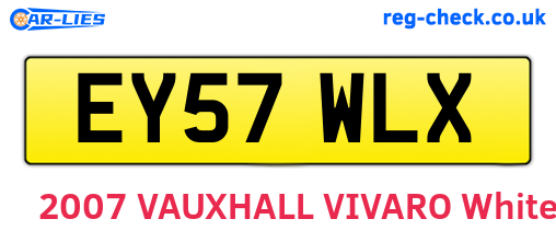 EY57WLX are the vehicle registration plates.